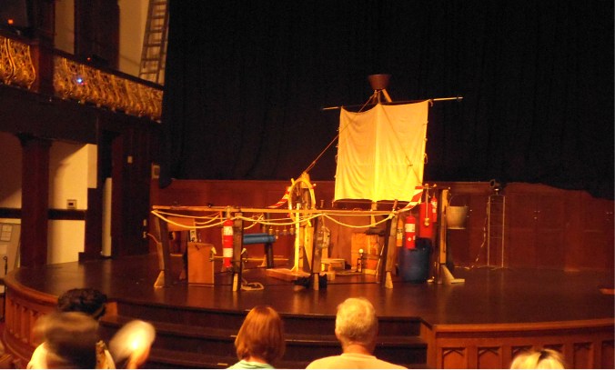The set of The Hudson Bay, before the performance.