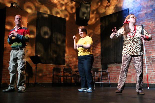 Fully Functional opened at the Joyce Dolittle Theatre inside The Pumphouse Theatre on December 3rd. Pictured (left to right): Stephen Henry, Gaelyn Thomson, and Kathy Austin. Photo Credit: Chantal Wall