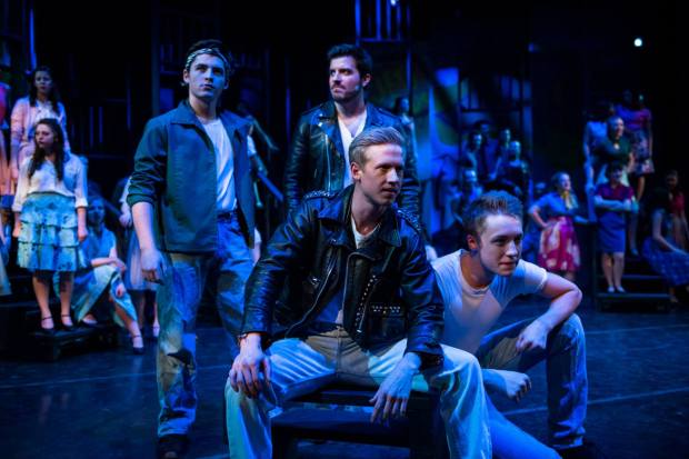 The American Jets, led by Riff (Matthew Hall), are ready to rumble in West Side Story. Photo Credit: Citrus Photography.