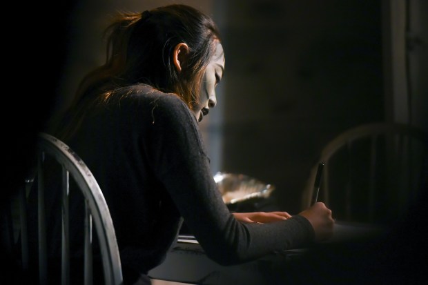 Desdemona (Conni Mah) has her eyes on Princeton in Lauren Yee's Ching Chong Chinaman. Photo Credit: Lillie Cameron